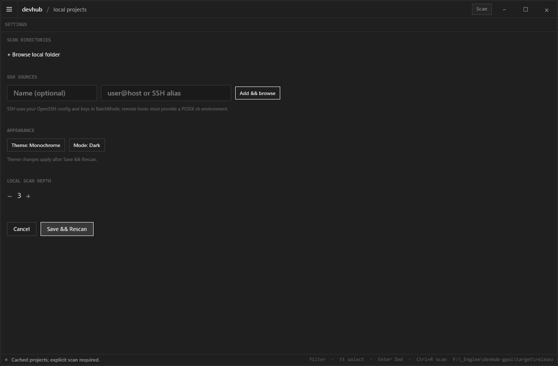 devhub gpui screenshot 1