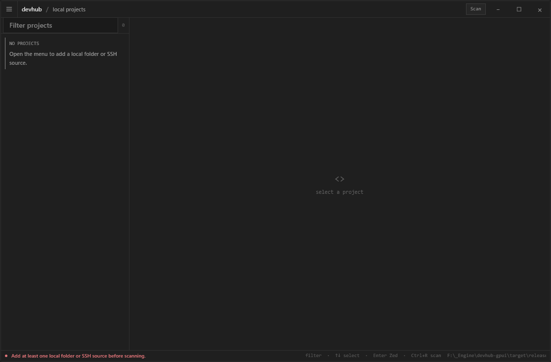 devhub gpui screenshot 2