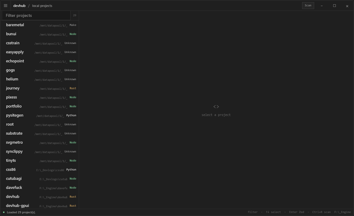 devhub gpui screenshot 3